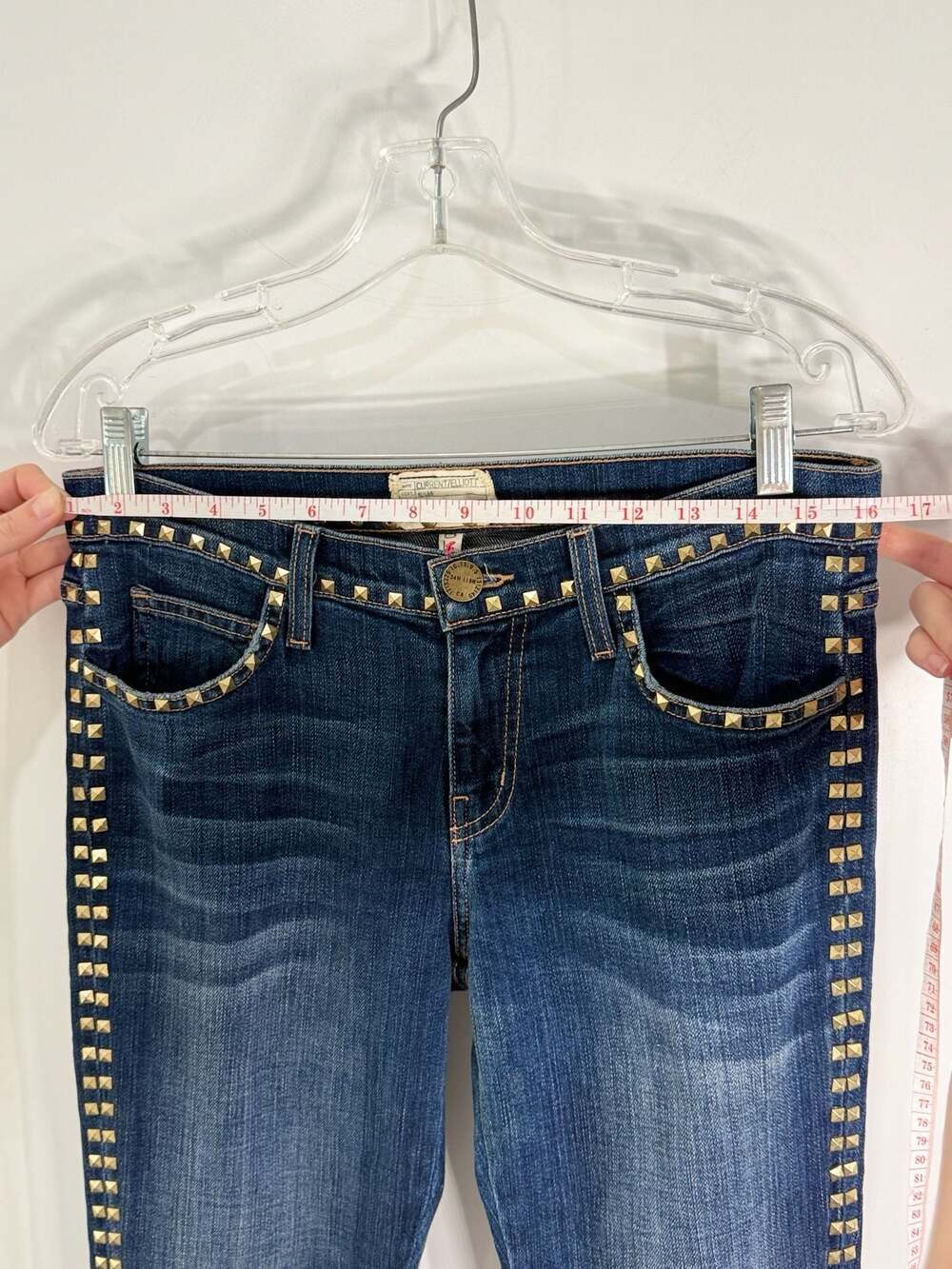 New Current/Elliott The Stiletto Studded Skinny Jeans Size 26 - Picture 5 of 10